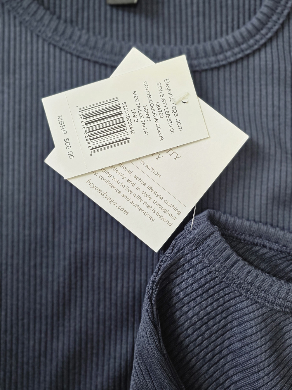 NWT Beyond Yoga Formation Tank Nocturnal Navy Size L - Picture 4 of 8